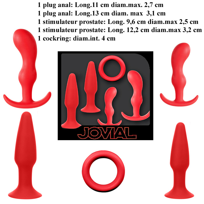 Kit anal silicone pour elle et lui plug et stimulateur prostate et cockring